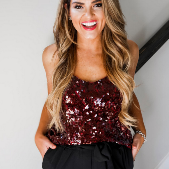 Wayf Tops - WAYF: Sequin Cami